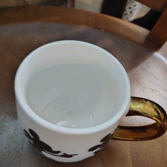 Disney Porcelain Mug Gold Metallic Mickey Mouse Tea Coffee Cup Perfectly Large - Picture 5 of 8